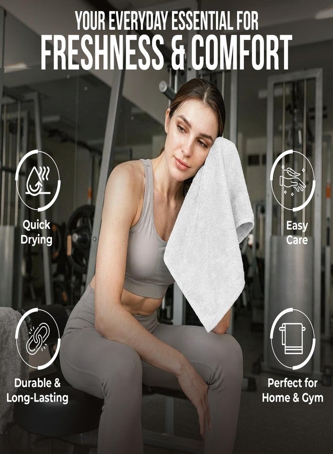 RIVERSIDE 24 Pack Washcloths Set - 100% Cotton [12x12 Inches] - 500 GSM, Soft, Quick-Dry & Highly Absorbent Face Towels - Perfect for Bathroom, Gym, Hotel, Spa & Travel - White - Image 5